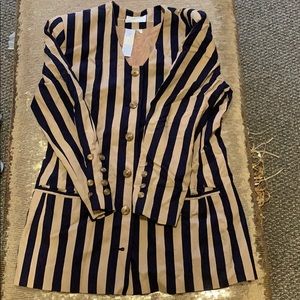 Navy and Nude Striped Blazer